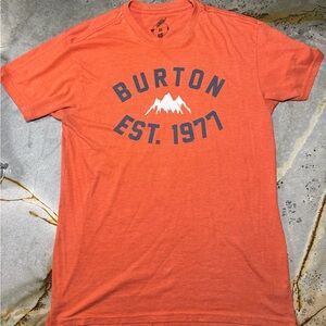 Burton Men's Orange Tee with Mountain Graphic